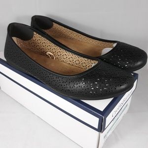 NIB Croft & Barrow Pami Ortholite Black Flats 10